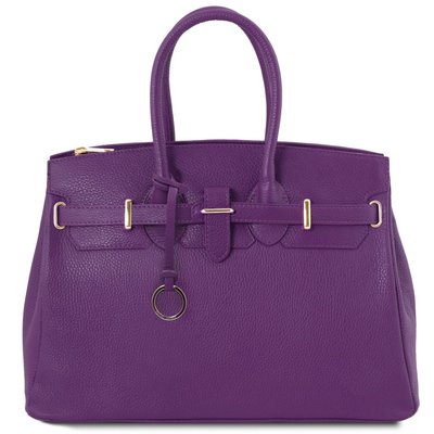 TL Bag - шкіряна сумка з золотою фурнітурою TL141529 Фіолетова TL141529 фото