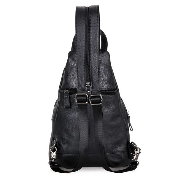Чорний шкіряний рюкзак John McDee 4005 чорний JD4005A фото