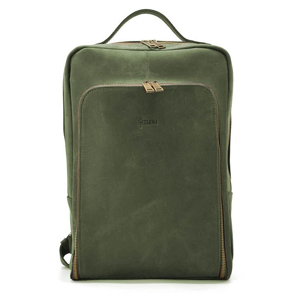 Шкіряний рюкзак для ноутбука 14" RE-1239-4lx TARWA зелена crazy horse 82951 фото
