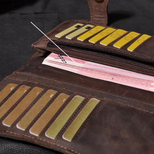 Стильний вінтажний гаманець з ланцюгом bx161 коричневий bx161 фото