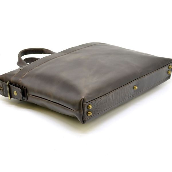 Шкіряна тонка сумка для ноутбука GC-0042-4lx коричнева від TARWA GC-0042-4lx фото