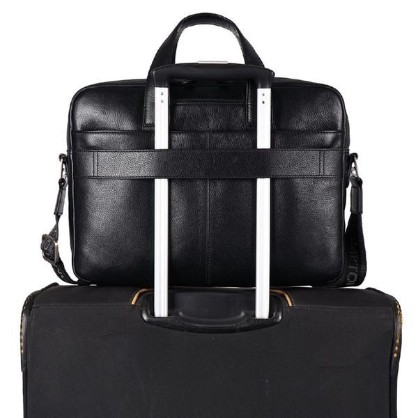 Фотографія Шкіряна сумка для ноутбука 14 Brampton London Maven Black (Чорний) 64273 BLK - купити 93474 за 8 660 грн