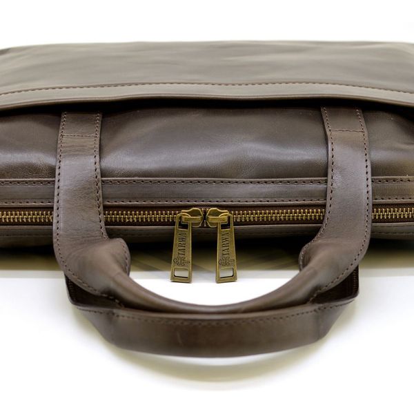Шкіряна тонка сумка для ноутбука GC-0042-4lx коричнева від TARWA GC-0042-4lx фото