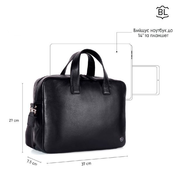 Фотографія Шкіряна сумка для ноутбука 14 Brampton London Maven Black (Чорний) 64273 BLK - купити 93474 за 8 660 грн
