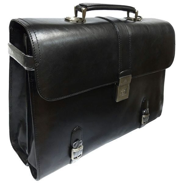 Фотографія Шкіряний портфель Italico 9156 nero чорний Italico9156nero - купити 84801 за 24 733 грн