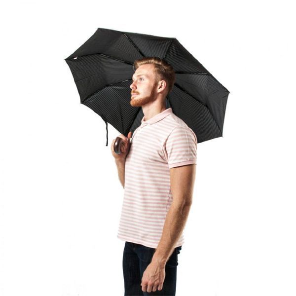 Фотографія Парасолька чоловіча Fulton G818-019214 Chelsea-2 City Stripe Black/Steel G818-019214 - купити 92237 за 2 200 грн
