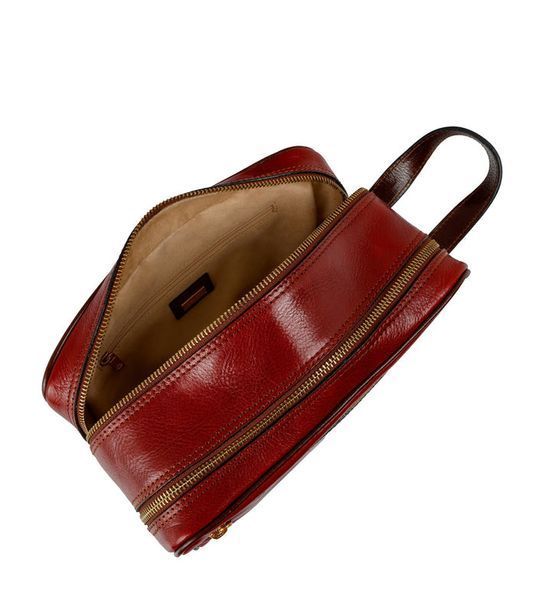 Фотографія Жіноча шкіряна косметичка Dopp Kit - All the Kings Men - Червоний колір - Time Resistance 5231901W 5231901W - купити 91646 за 5 980 грн
