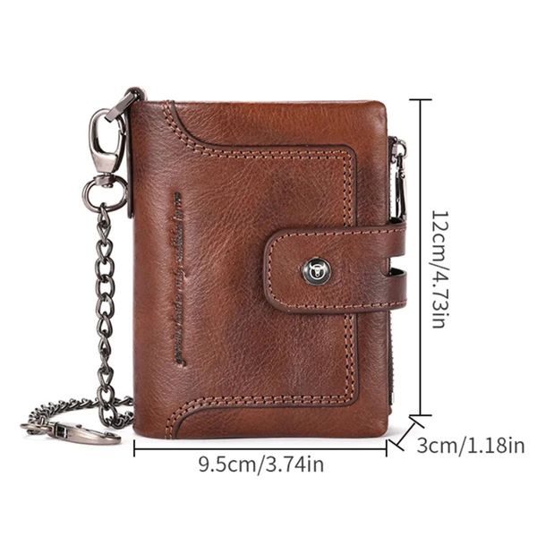 Чоловічий гаманець розкладний коричневий з ланцюжком TW230C Bull TW230C фото