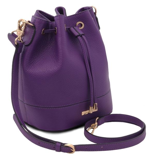 TL Bag - шкіряна сумка відро (баклет) TL142146 Фіолетова TL142146 фото