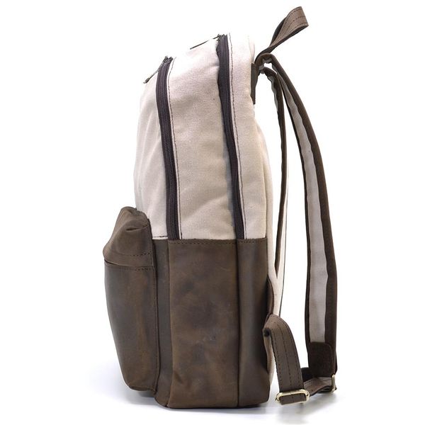 Чоловічий рюкзак шкіра та канвас слонова кістка для ноутбука TARWA RCj-7273-3md RHc-7273-3md фото