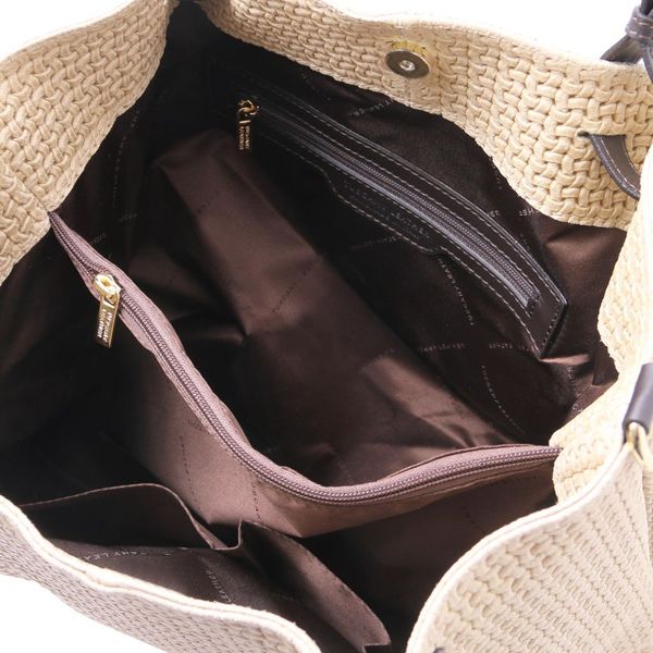 TL Keyluck - шкіра -skopper Bag з плетеною тісною TL141573 Beige TL141573 фото