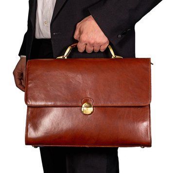 Фотографія Шкіряний портфель Italico 7010 cognac коньячний Italico7010cognac - купити 83987 за 17 636 грн