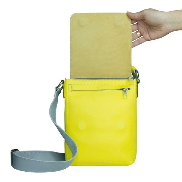 Чоловіча сумка-месенджер міні формату, 235х160х50 мм,жовто-блакитний 75127445 фото