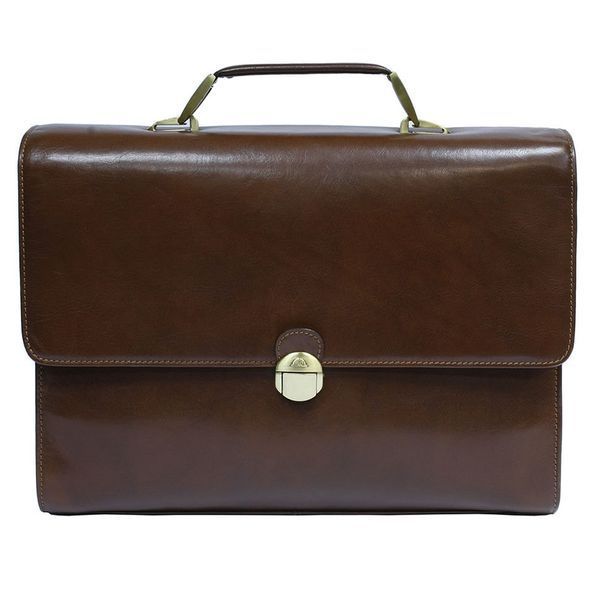 Фотографія Шкіряний портфель Italico 7010 cognac коньячний Italico7010cognac - купити 83987 за 17 636 грн