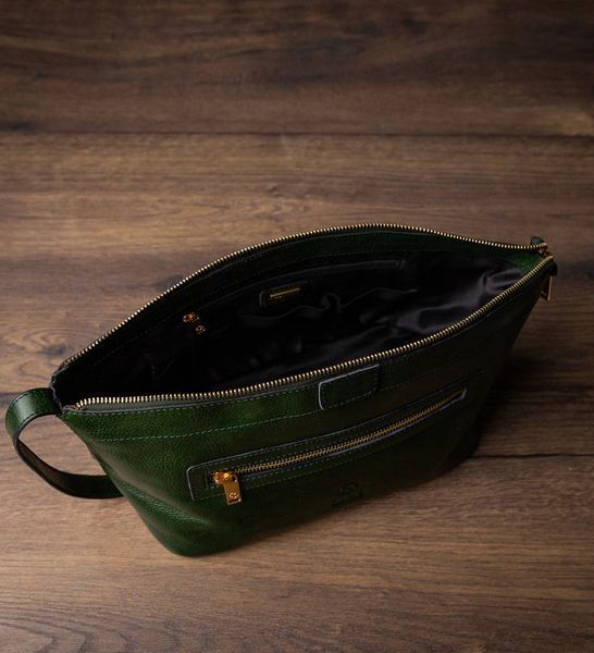 Фотографія Жіноча шкіряна косметичка Dopp Kit - Ragtime - Зелений колір - Time Resistance 5244201W 5244201W - купити 91641 за 5 750 грн