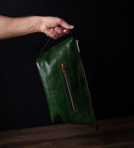 Фотографія Жіноча шкіряна косметичка Dopp Kit - Ragtime - Зелений колір - Time Resistance 5244201W 5244201W - купити 91641 за 5 750 грн