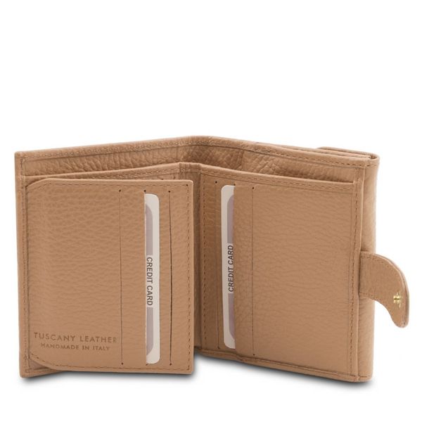 Calliope - Ексклюзивний 3 -кратний шкіряний гаманець для Coin Pocket TL142058 Шампанське TL142058 фото