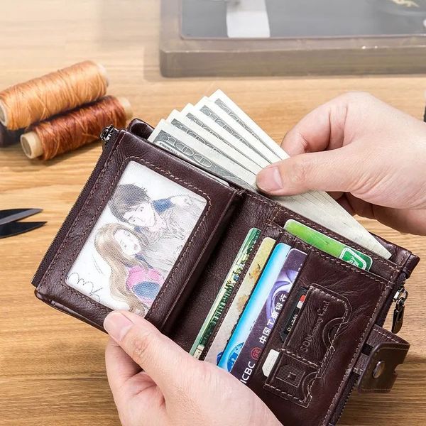 Чоловічий гаманець розкладний чорний з ланцюжком TW040A Bull TW040A фото