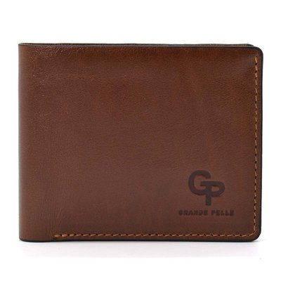 Шкіряне портмоне для чоловіків 505623 Grande Pelle, коричневого кольору 505623 фото