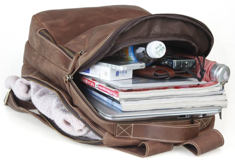 Рюкзак з нубуку, ексклюзивна модель, коричневий tid30723_br фото