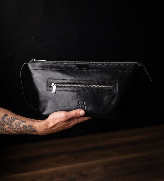 Фотографія Жіноча шкіряна косметичка Dopp Kit - Ragtime - Чорний колір - Time Resistance 5244101W 5244101W - купити 91638 за 5 750 грн