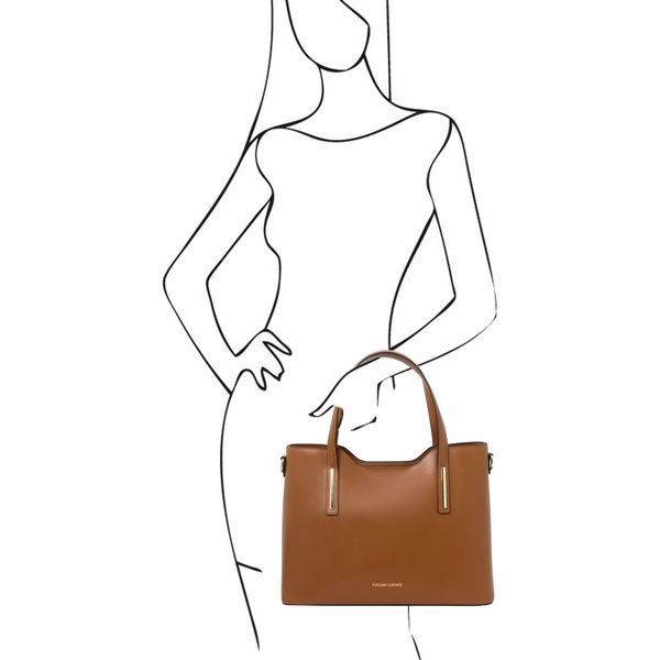 Фотографія Olimpia - шкіряна Tote TL141412 COGNAC TL141412 - купити 1412_1_6 за 6 200 грн