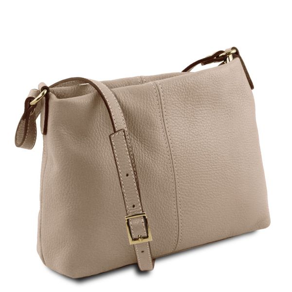 TL Bag - М'яка шкіряна сумка для плечей TL141720 Світло -сірий -Браун TL141720 фото