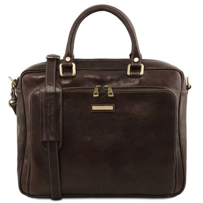 PISA - шкіряний портфель для ноутбука з передньою кишені TL141660 темно -коричневого кольору TL141660 фото