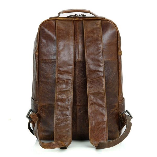 Чоловік шкіряний рюкзак для щоденного використання John McDee 7347B JD7347B фото