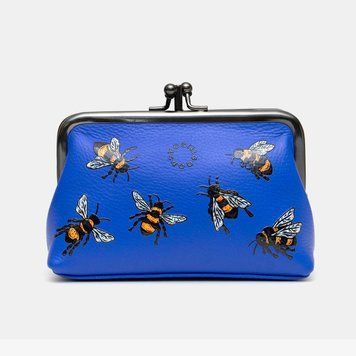 Фотографія Жіночий шкіряний гаманець з ретро-застібкою Yoshi Y1328 (Bee Happy Blue) Y1328 BEES 37 - купити 95800 за 1 490 грн