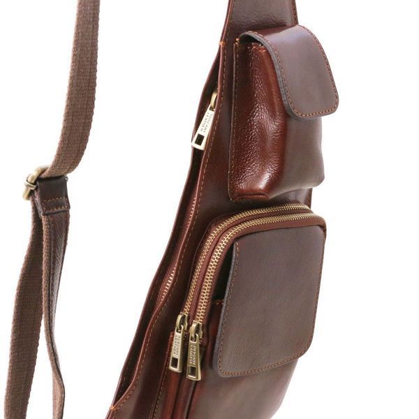 Фотографія Шкіряний слінг кросовер TL Bag141352 коричневий TL141352 - купити 1352_1_1 за 6 936 грн
