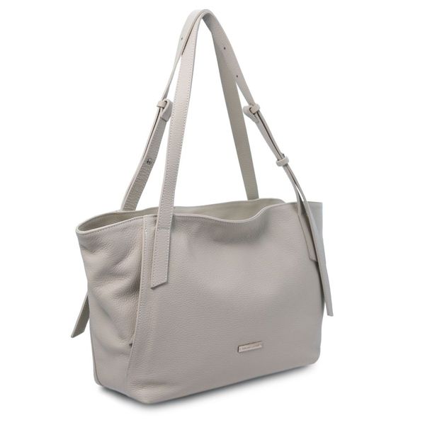 TL Bag - М'яка шкіряна сумка для покупок TL142230 Світло -сірий TL142230 фото