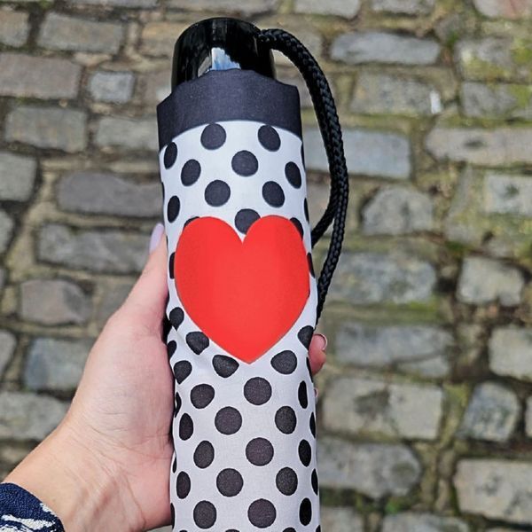Фотографія Парасоля жіноча Fulton L354-041697 Minilite-2 Love Heart Spot (Серця) L354-041697 - купити 93005 за 1 590 грн