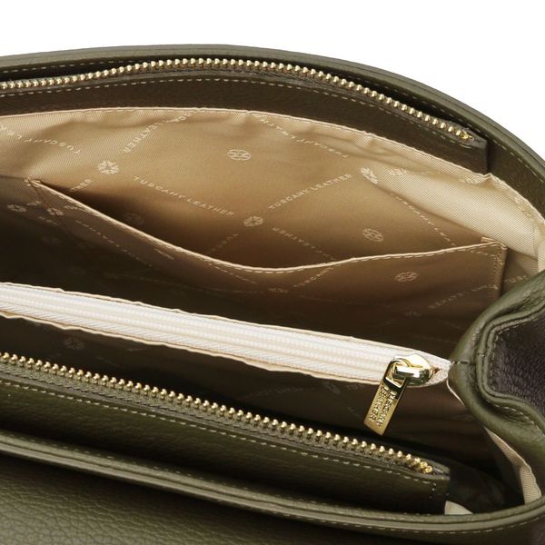 Silene - шкіряна конвертована рюкзак сумочка TL142152 Лісовий зелений TL142152 фото