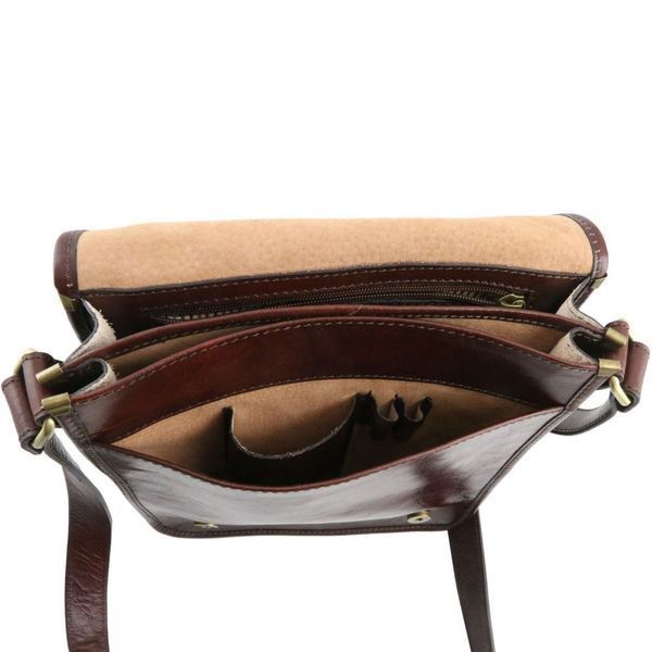 Фотографія TL Messenger - шкіряна сумка на плечі з 2 відділами TL141255 BROWN TL141255 - купити 1255_1_1 за 8 032 грн