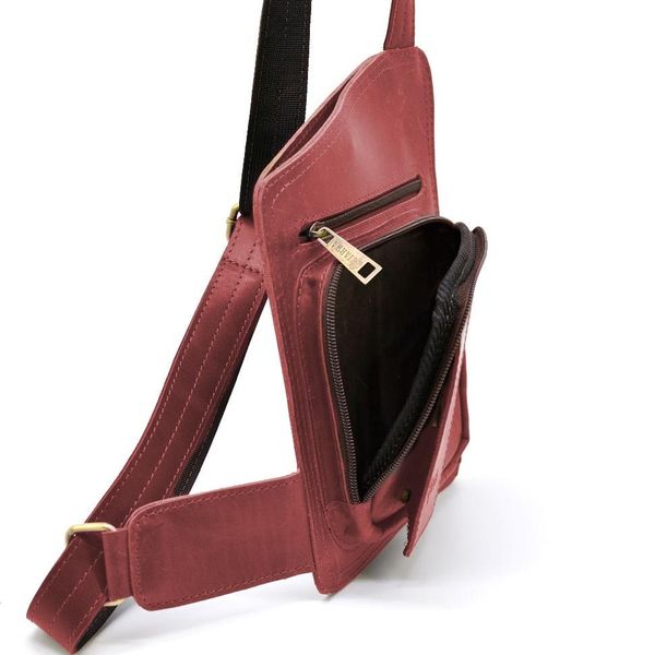 Шкіряний слінг рюкзак на одне плече TARWA RR-232-3md червоний RR-232-3md фото
