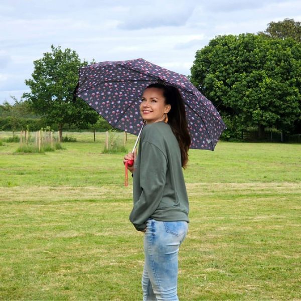 Фотографія Парасолька жіноча Fulton L354-041680 Minilite-2 Strawberry Garden (Полуничний сад) L354-041680 - купити 93004 за 1 590 грн