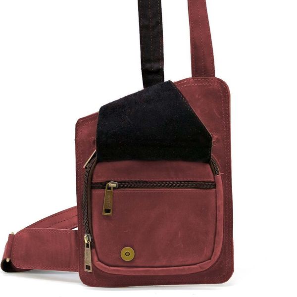 Шкіряний слінг рюкзак на одне плече TARWA RR-232-3md червоний RR-232-3md фото