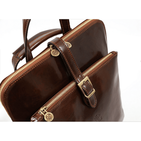 Фотографія Womens Convertible Leather Backpack Shoulder Bag - Emma - Коричневий колір - Time Resistance 5218801 5218801 - купити 67061 за 11 000 грн