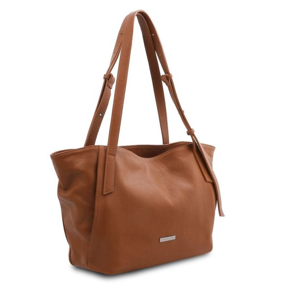 TL Bag - М'яка шкіряна сумка для покупок TL142230 COGNAC TL142230 фото