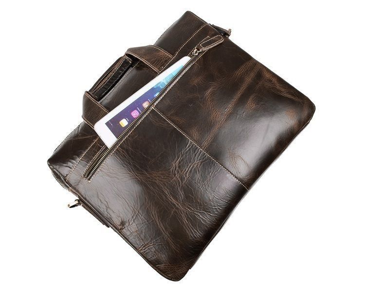 Модна шкіряна сумка для ноутбука, колір кава, John McDee, JD7167C-1 JD7167C-1 фото