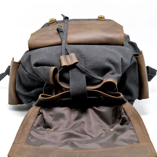 Урбан рюкзак міський TARWA RG-6680-4lx канвас та кінська шкіра RG-6680-4lx фото