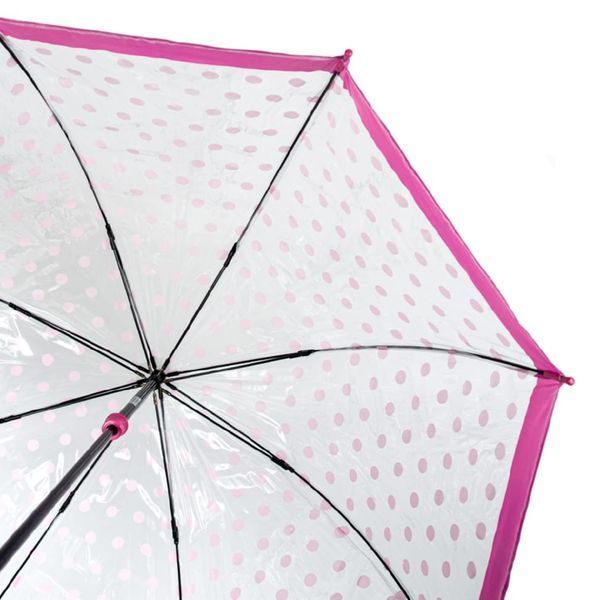 Фотографія Парасолька-тростина жіноча Fulton Birdcage-2 L042 Pink Polka (Розовый горох) L042-031483 - купити 92268 за 1 950 грн
