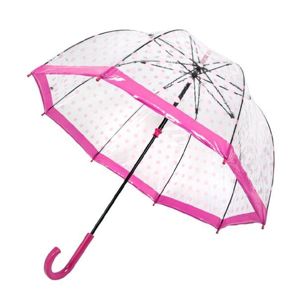 Фотографія Парасолька-тростина жіноча Fulton Birdcage-2 L042 Pink Polka (Розовый горох) L042-031483 - купити 92268 за 1 950 грн