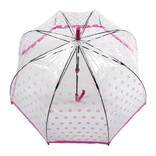 Фотографія Парасолька-тростина жіноча Fulton Birdcage-2 L042 Pink Polka (Розовый горох) L042-031483 - купити 92268 за 1 950 грн