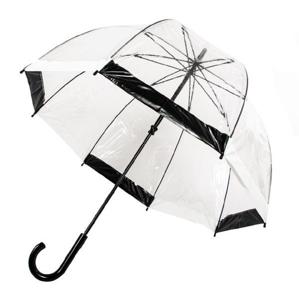 Фотографія Парасолька-тростина жіноча Fulton Birdcage-1 L041 Black White (Черно-белый) L041-015865 - купити 92217 за 1 850 грн