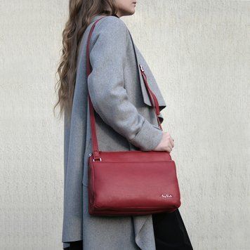 Фотографія Сумка шкіряна Contatto 9700 rosso червона Contatto9700rosso - купити 84981 за 13 768 грн