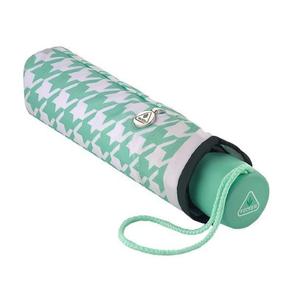 Фотографія Парасолька жіноча Fulton L354-040898 Minilite-2 Minty Houndstooth (М'ятний) L354-040898 - купити 92771 за 1 590 грн