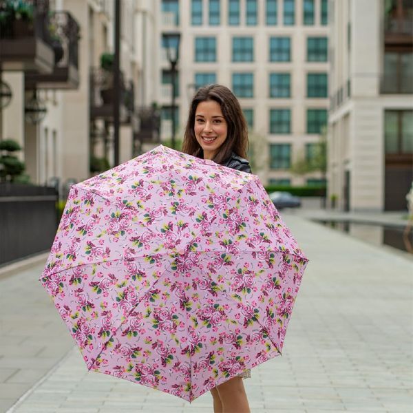 Фотографія Парасолька жіноча Fulton L354-041161 Minilite-2 Pink Floral (Рожеві квіти) L354-041161 - купити 92868 за 1 590 грн