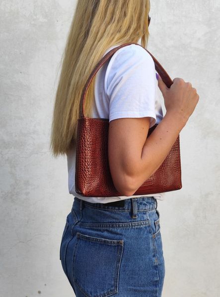 Фотографія Шкіряна сумка жіноча TARWA GBcroc-hobo-4lx з принтом під рептилію GBcroc-hobo-4lx - купити 95903 за 2 016 грн
